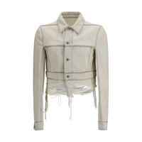 Rick Owens White Cotton Denim Jacket