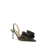 MACH & MACH Brown Raffia Pumps