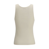 Saint Laurent Beige Cotton Tank Tops