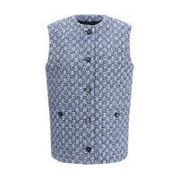 Gucci Blue Cotton Sleveless Jacket