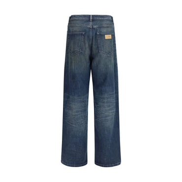MM6 Blue Cotton Relaxed Fit Jeans