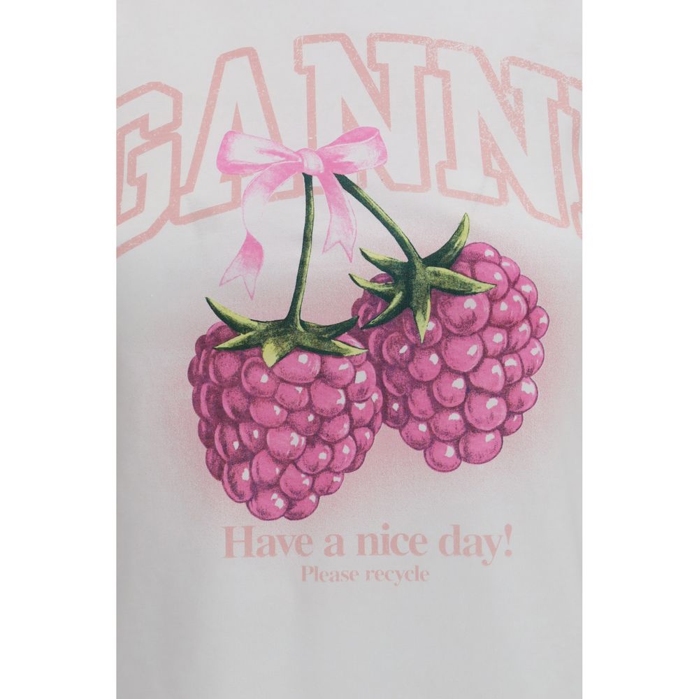 Ganni White Cotton T-Shirt