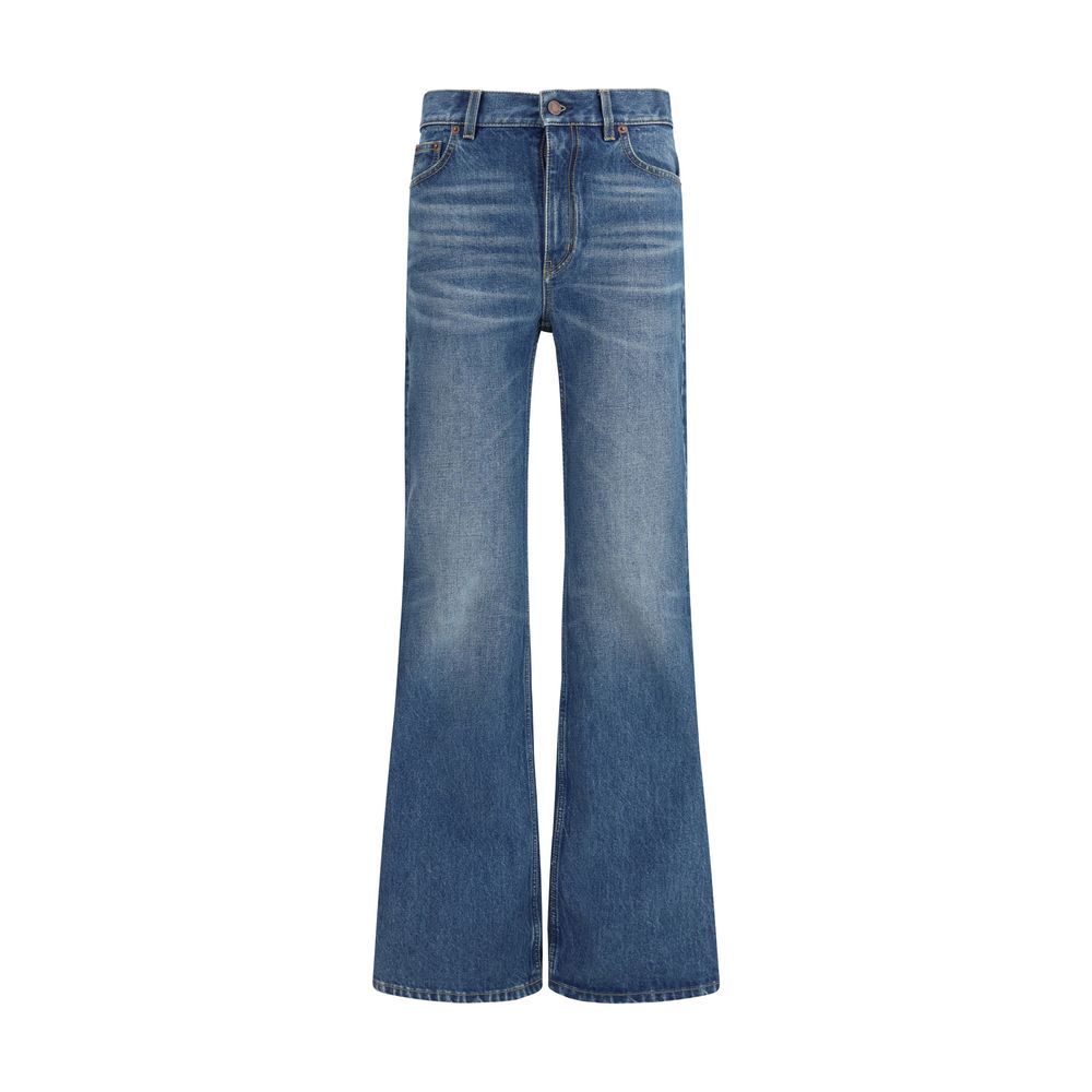 Chloé Blue Cotton Flared Jeans