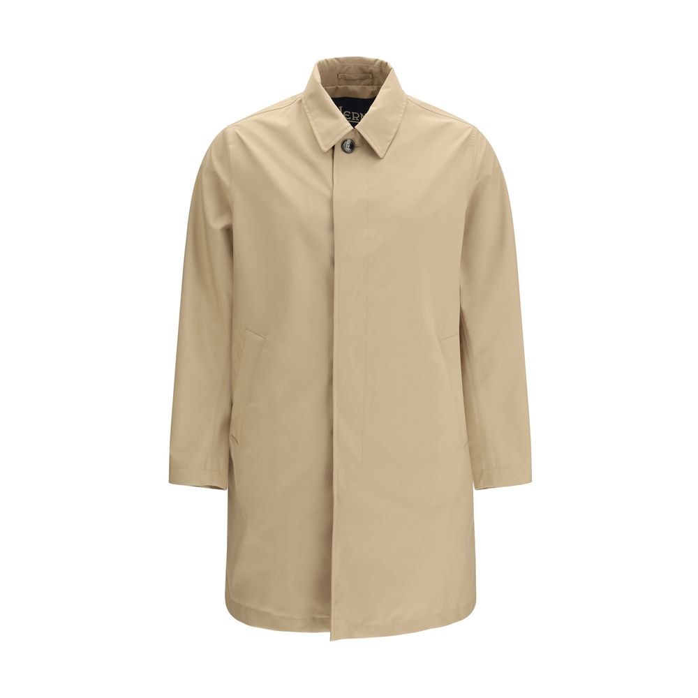 Herno Beige Polyester Trench Coat