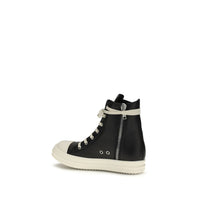Rick Owens Black Calf Leather Bos Taurus High Top Sneakers