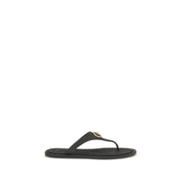 Versace Black Rubber Flip-Flop Sandals