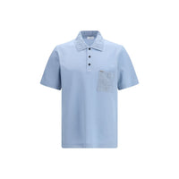Ferragamo Blue Cotton Polo Shirt