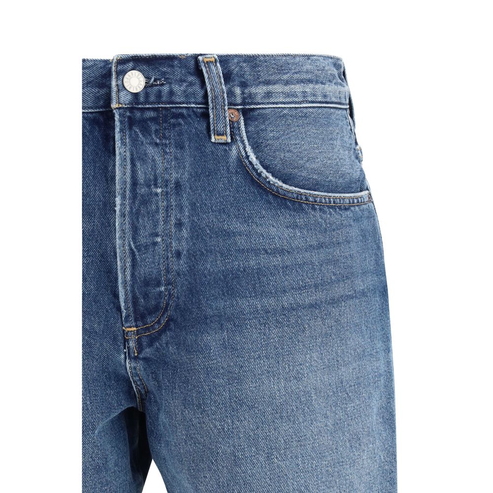 Agolde Blue Cotton Bermuda Shorts
