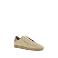 ZEGNA Beige Calf Leather Bos Taurus Low Top Sneakers