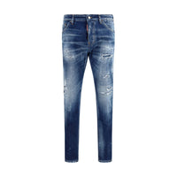 Dsquared² Blue Cotton Slim Fit Jeans