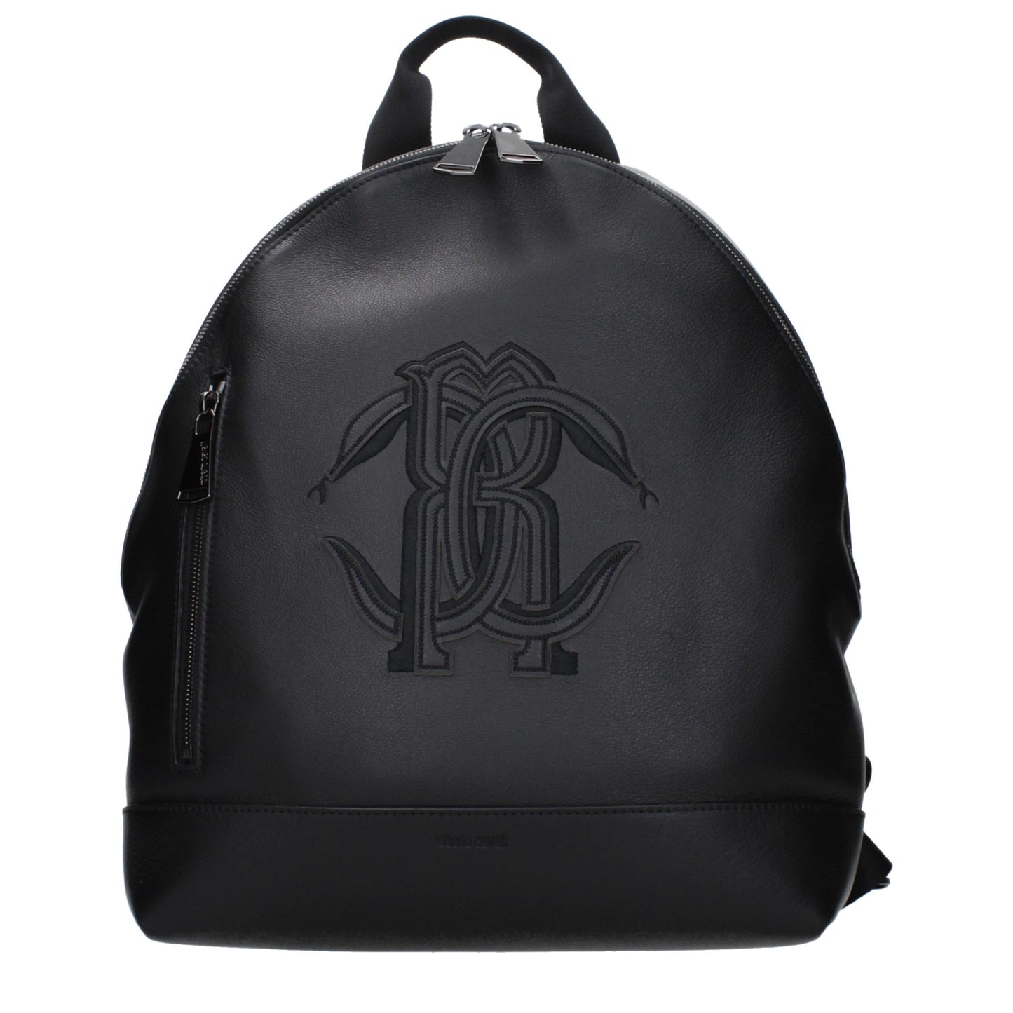Roberto Cavalli Black Leather Backpack