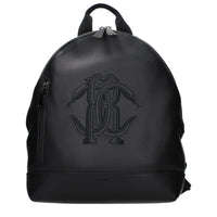 Roberto Cavalli Black Leather Backpack