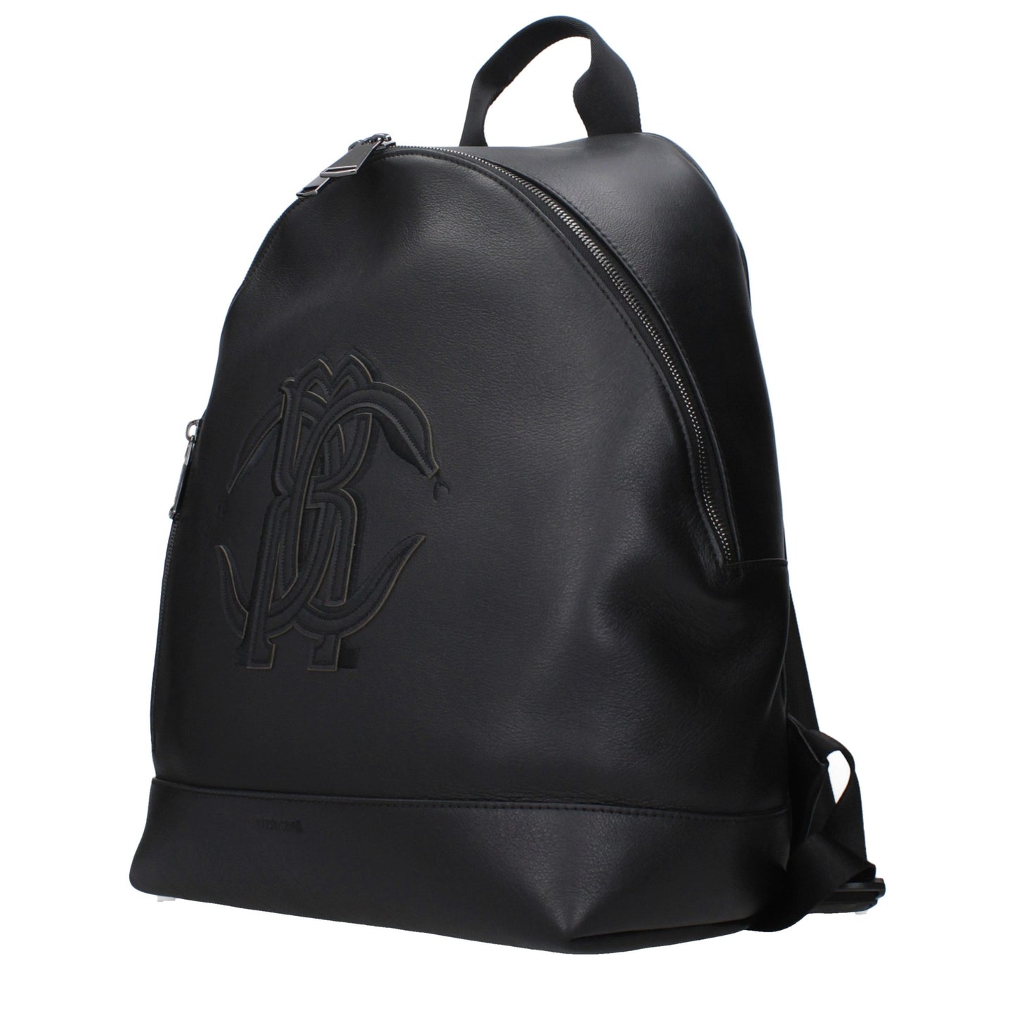Roberto Cavalli Black Leather Backpack