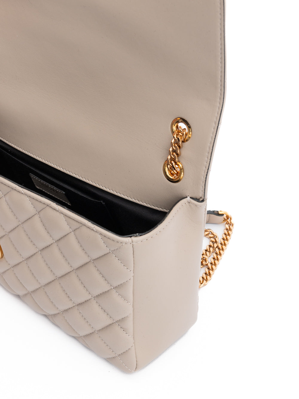 Versace Taupe Quilted Leather Shoulder Strap Bag
