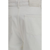 Loulou De Saison White Cotton Bermuda Shorts