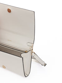 Jimmy Choo White Avenue Leather Shoulder Strap Bag