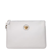 Versace White Leather Clutch Bag