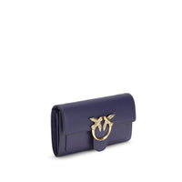 PINKO Blue Calf Leather Bos Taurus Shoulder Bag