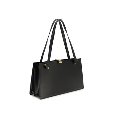 Versace Black Calf Leather Bos Taurus Shoulder Bag