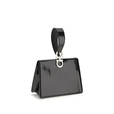 Ferragamo Black Calf Leather Bos Taurus Clutch Bag