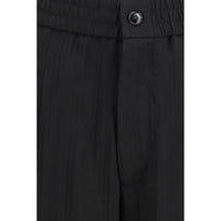Giorgio Armani Black Viscose Casual Pants