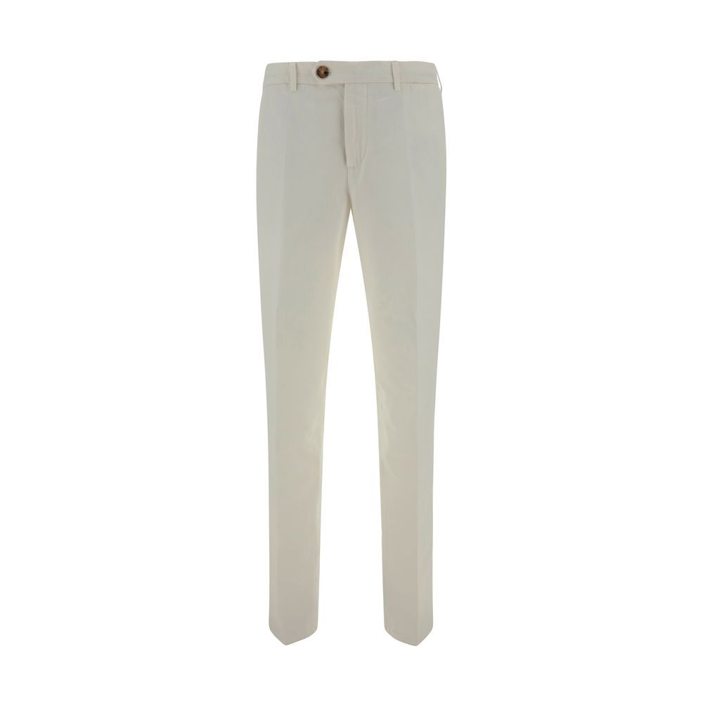 Brunello Cucinelli White Cotton Casual Pants