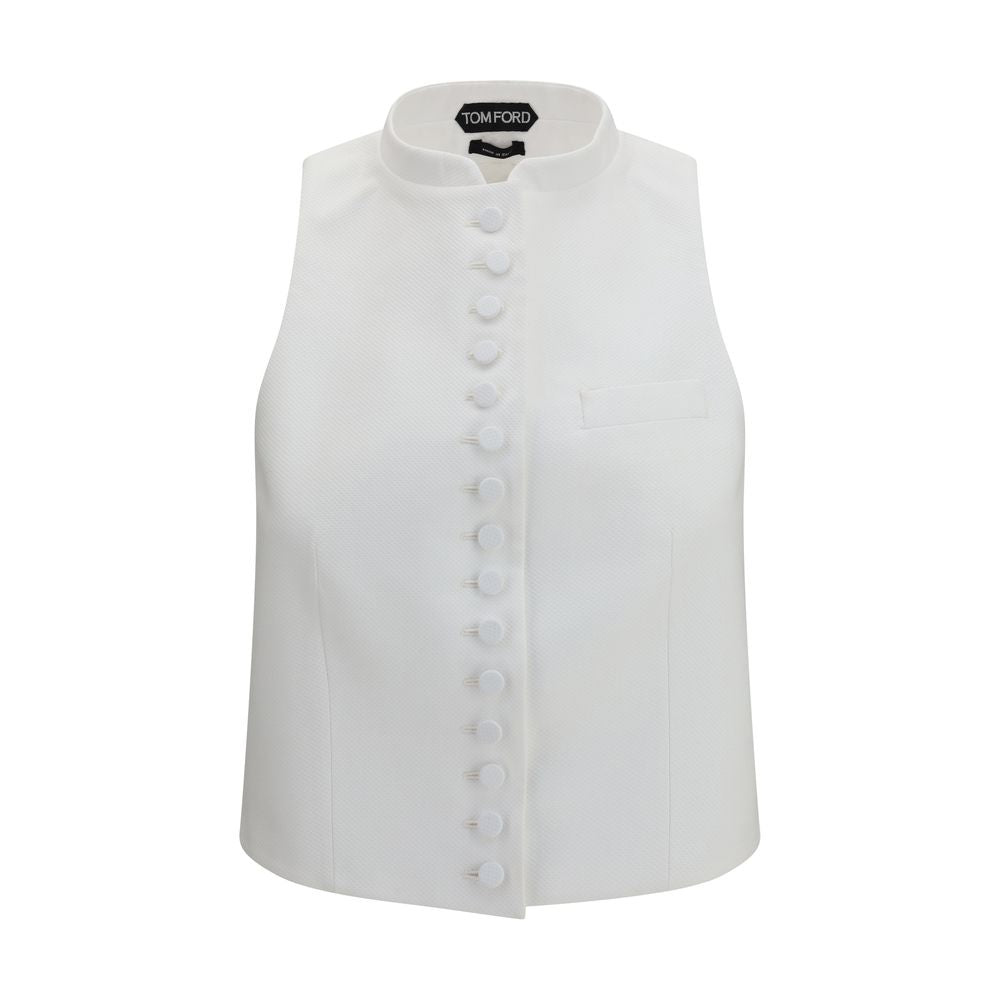 Tom Ford White Cotton Waistcoat
