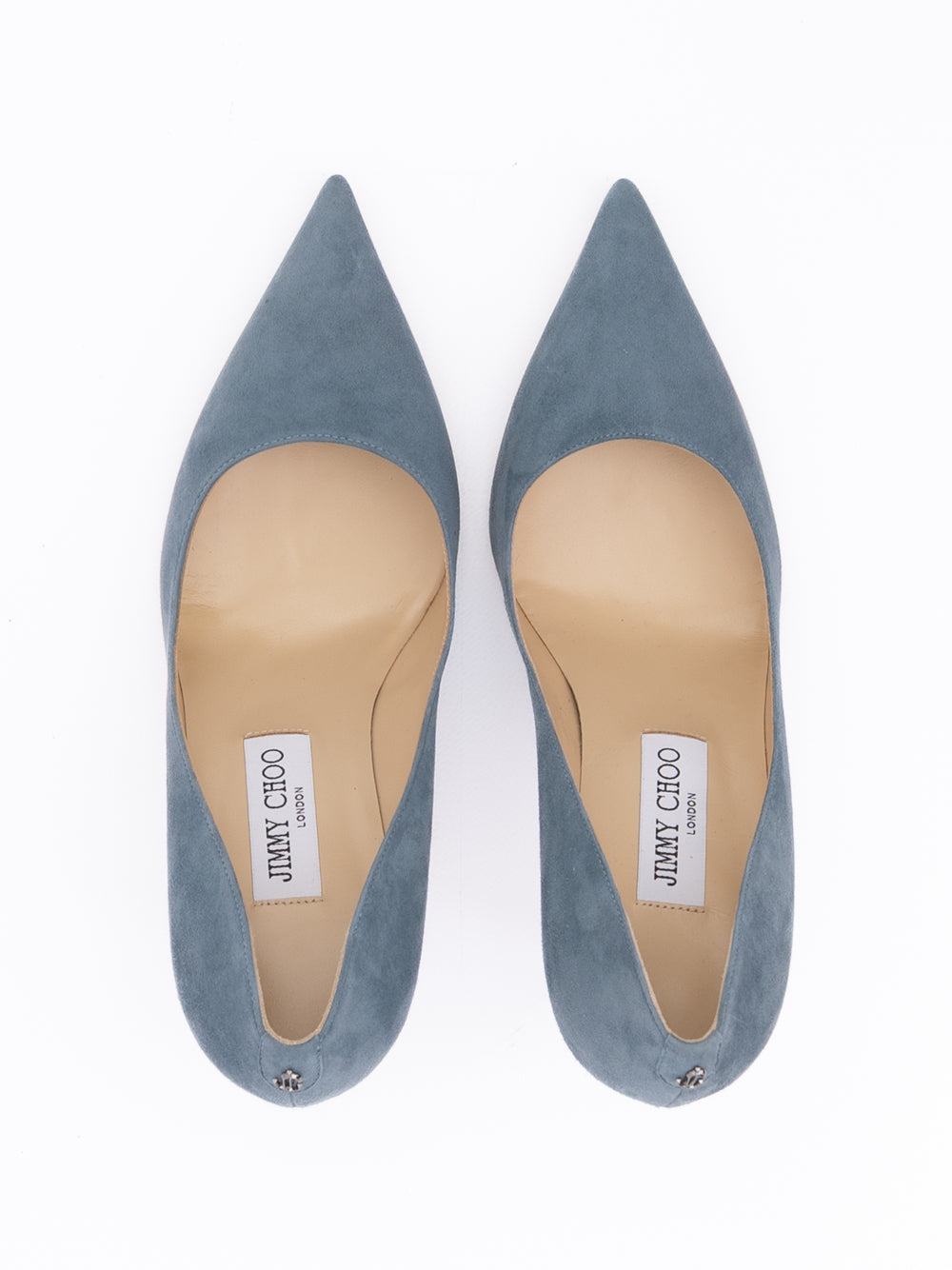 Jimmy Choo Dusk Blue Suede Agnes Pumps