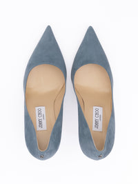 Jimmy Choo Dusk Blue Suede Agnes Pumps