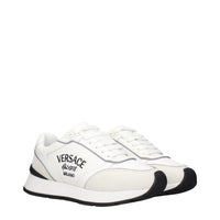 Versace White Leather Low Top Sneakers