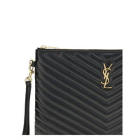 Saint Laurent Black Calf Leather Bos Taurus Wallet