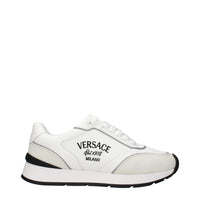 Versace White Leather Athletic Sneakers