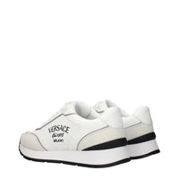 Versace White Leather Athletic Sneakers