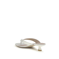 Stuart Weitzman White Calf Leather Bos Taurus Sandals