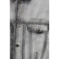 Diesel Gray Cotton Denim Jacket