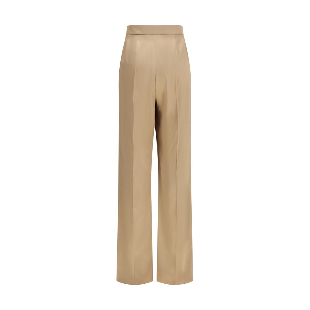 Valentino Beige Silk Dress Pants