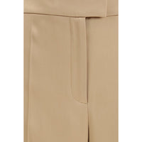 Valentino Beige Silk Dress Pants