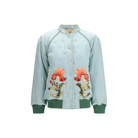 Valentino Blue Silk Bomber