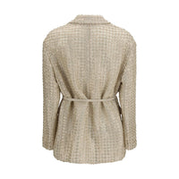 Brunello Cucinelli Beige Silk Jackets And Coat