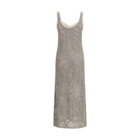 Brunello Cucinelli Gray Linen Casual Dress