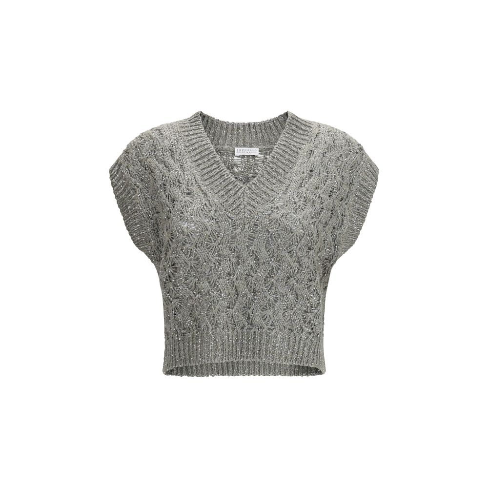 Brunello Cucinelli Bicolor Silk Sweatshirt