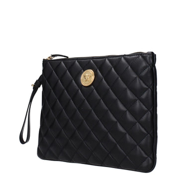 Versace Black Leather Clutch Bag