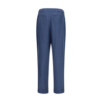 Saint Laurent Blue Silk Dress Pants
