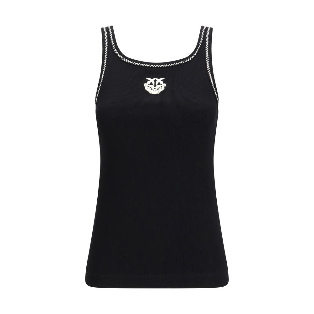PINKO Black Cotton T-Shirt