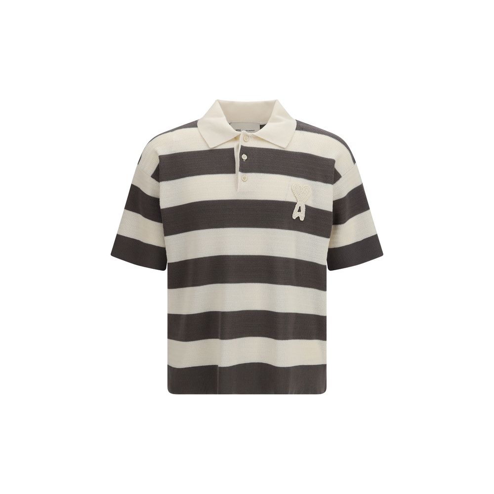 Ami Paris Multicolor Cotton Polo Shirt