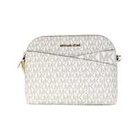 Michael Kors Women'S Back Slip Pocket Signature Canvas Crossbody Bag, Vanilla