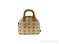 MCM Half Moon Mini Round Top Tote Crossbody Bag