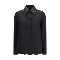 Max Mara Black Polyester Trench Coat