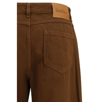 Max Mara Brown Cotton Casual Pants