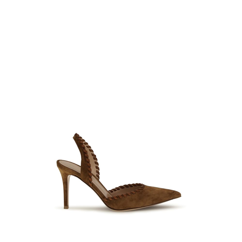Gianvito Rossi Brown Calf Leather Bos Taurus Pumps